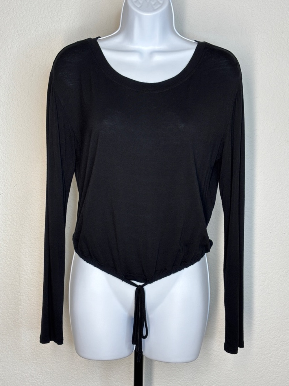 Love, Fire Black Long-Sleeve Tie-Waist Top